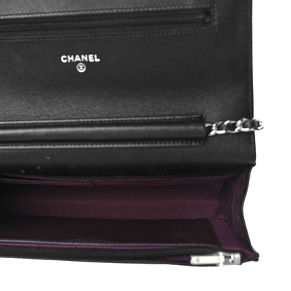 Chanel Lambskin Quilted Wallet On Chain WOC Black 4 of 13