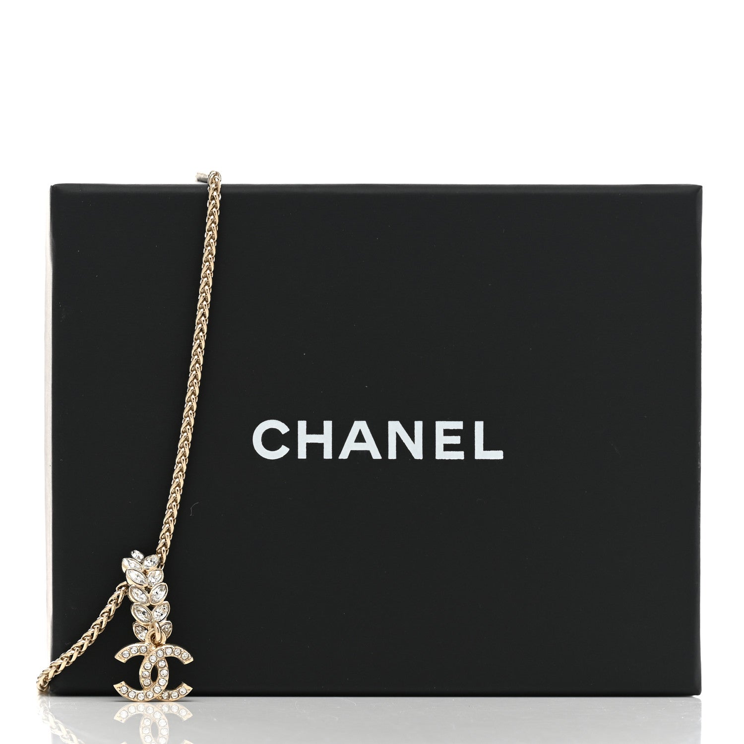 Chanel Crystal CC Pendant Necklace Gold 6 of 6