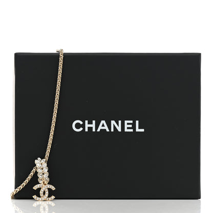 Chanel Crystal CC Pendant Necklace Gold 6 of 6