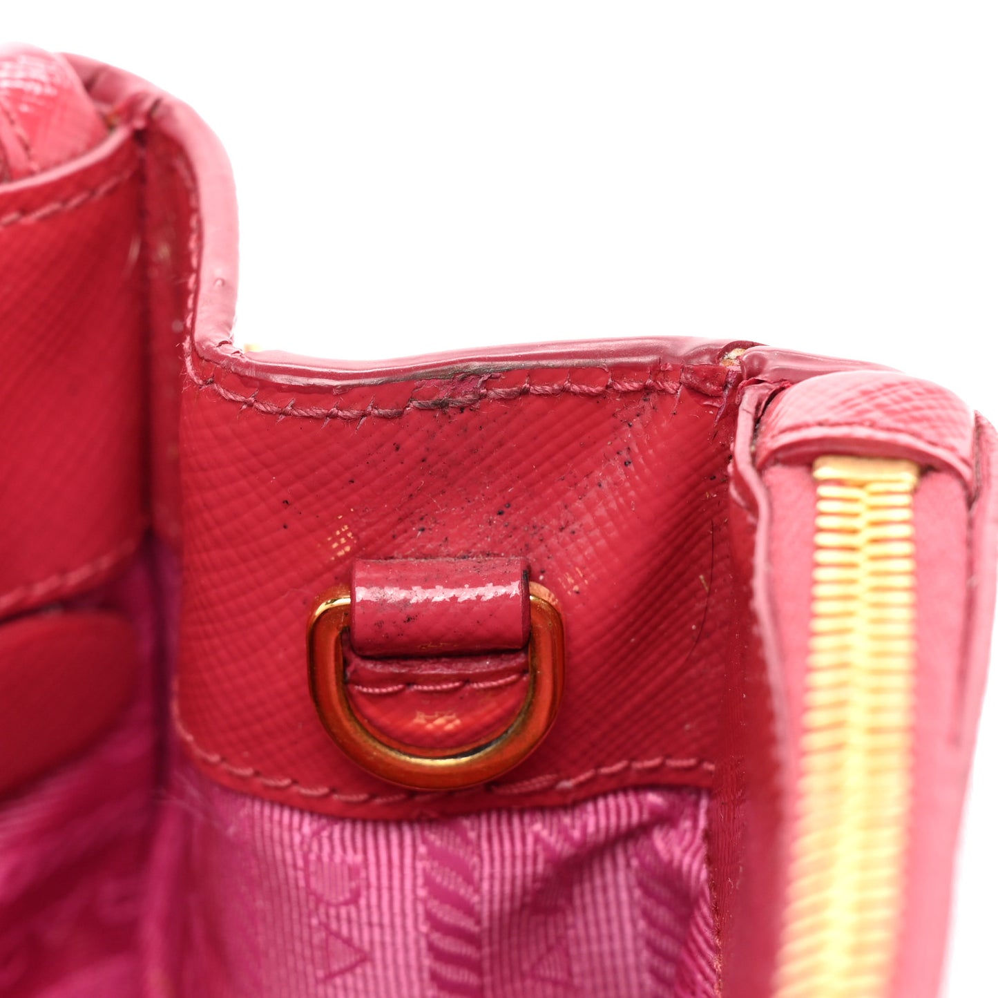 Saffiano Vernice Small Galleria Double Zip Tote Peonia