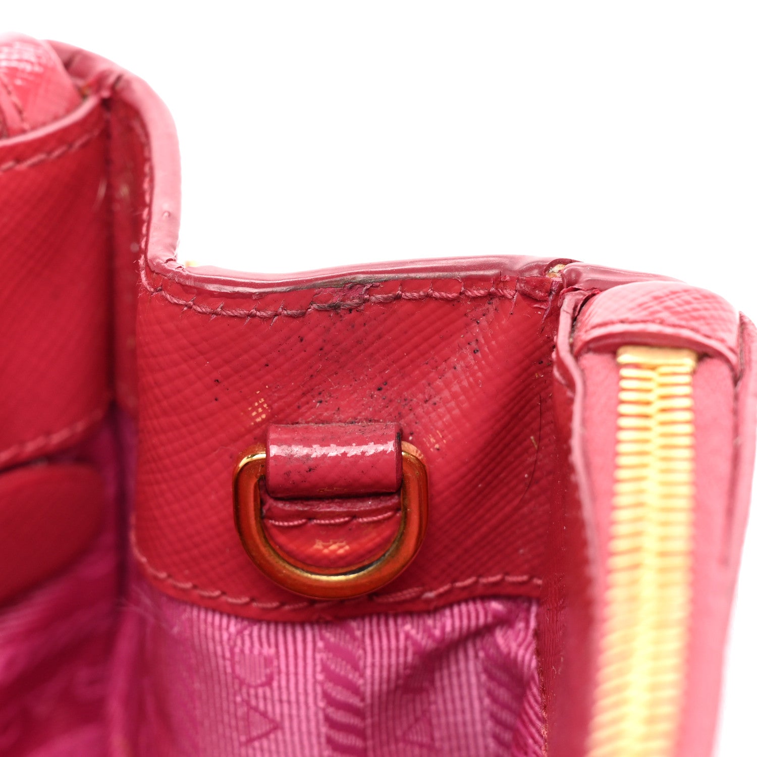 Prada Saffiano Vernice Small Galleria Double Zip Tote Peonia 10 of 26