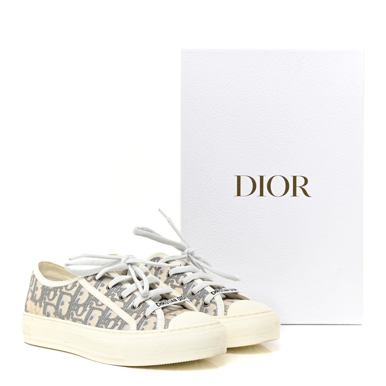 Christian Dior Canvas Oblique Walk'N'Dior Low Top Sneakers 37 Grey Stone 18 of 18
