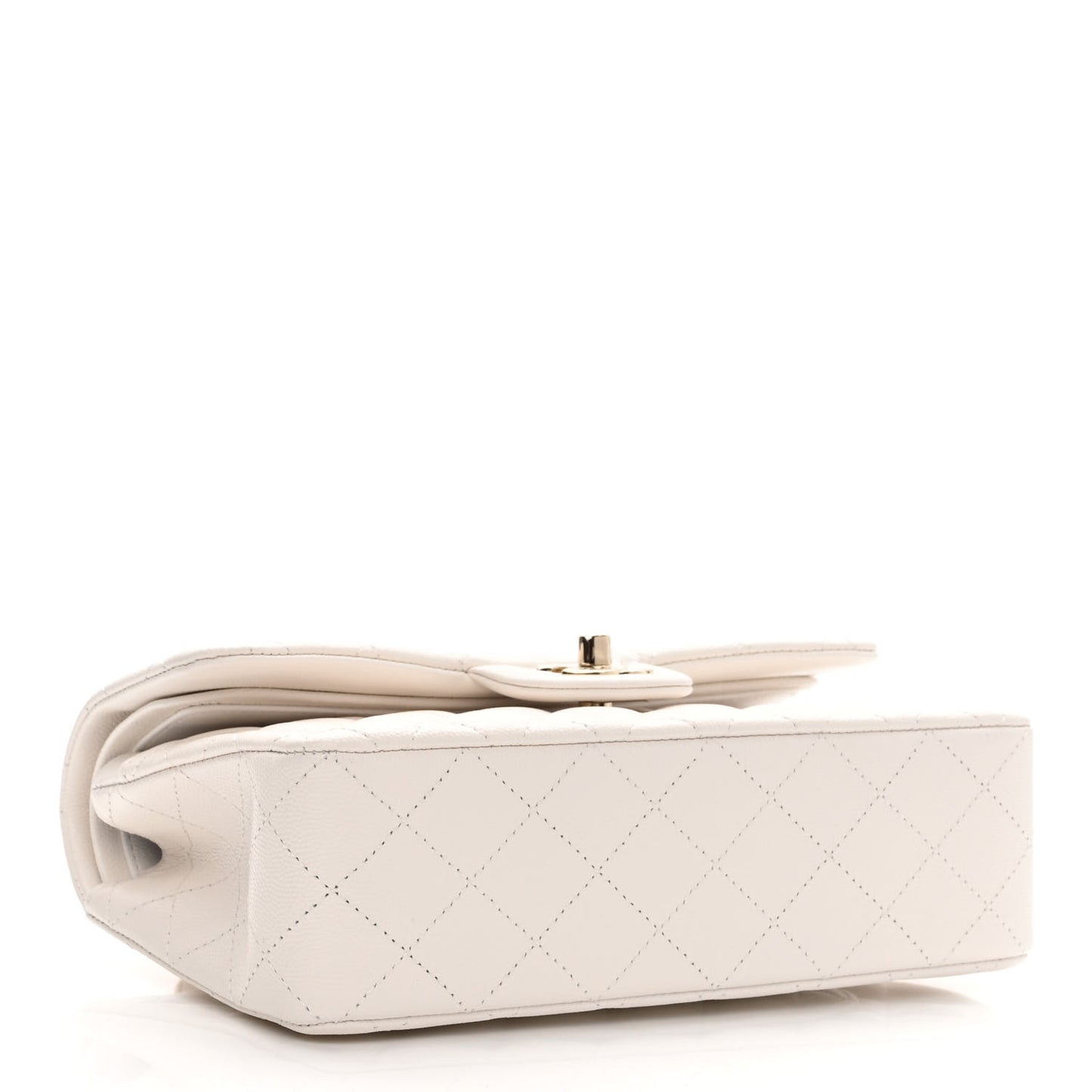 Caviar Quilted Small Double Flap White