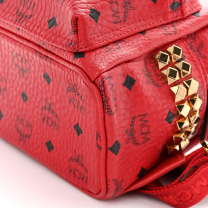 MCM Visetos Side Stud Mini Stark Backpack Ruby Red 9 of 9