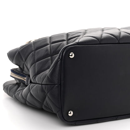 Chanel Lambskin Quilted Shoulder Bag Navy Blue 10 of 11