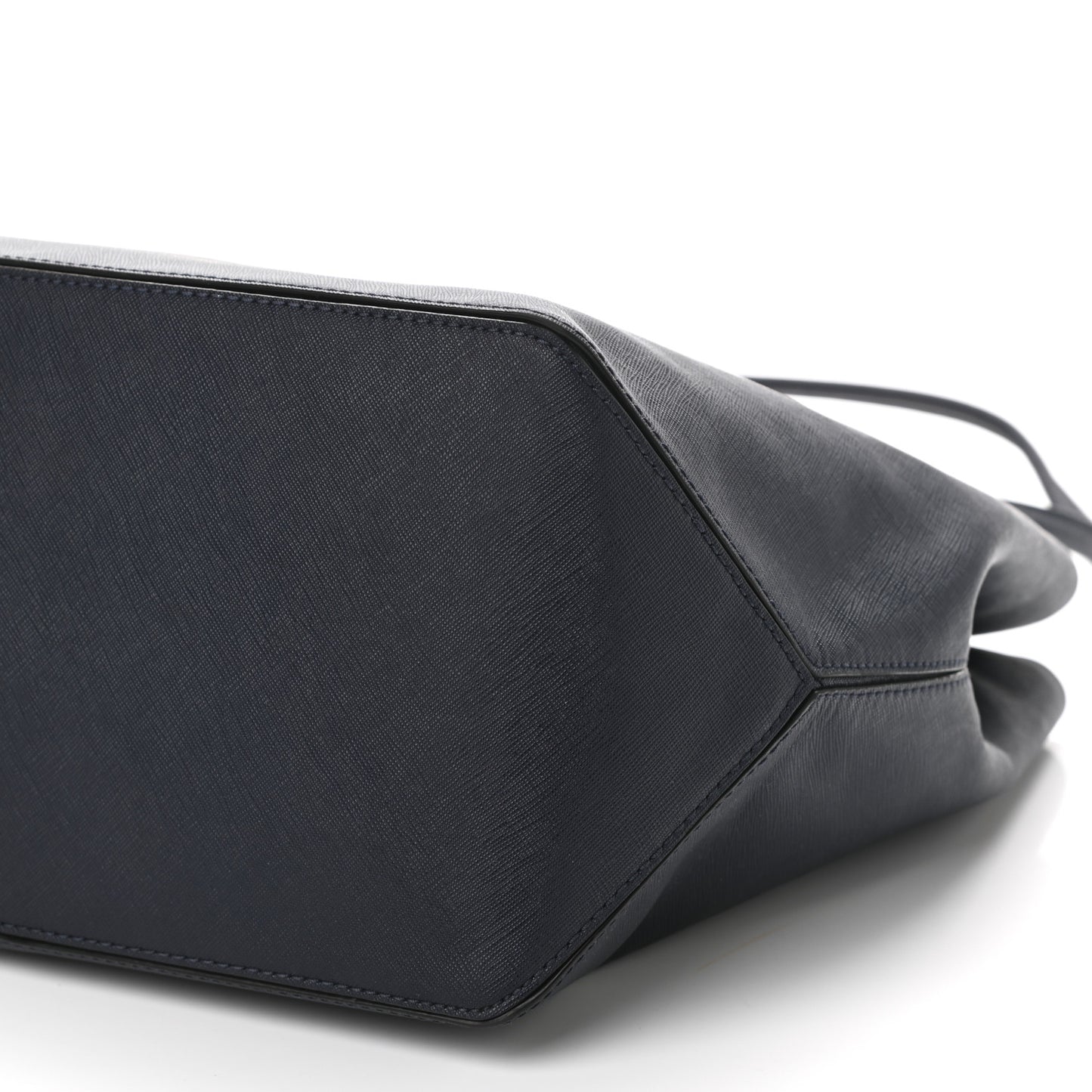Calfskin Embossed Logo East West Shopper Tote Dark Blue