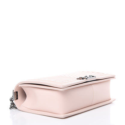 Chanel Calfskin Chevron Micro Chains Boy Flap Light Pink 4 of 10
