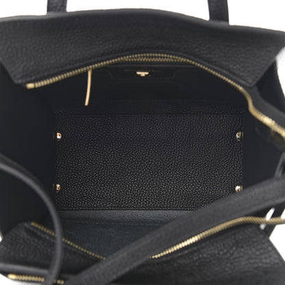 Salvatore Ferragamo Hammered Calfskin Double Handle Small Amy Tote Black 5 of 10