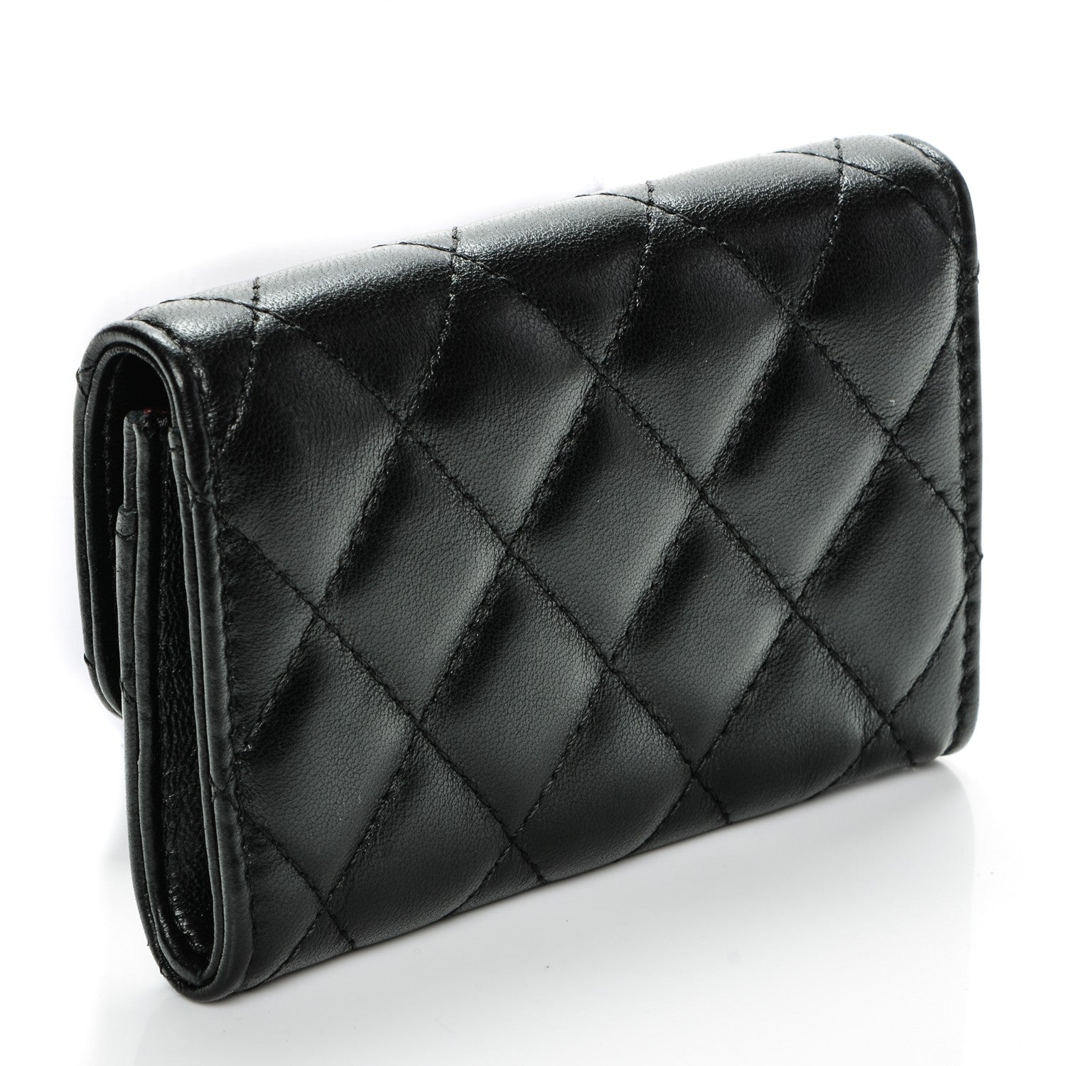 Chanel Lambskin Quilted Flap Card Holder Black 3 of 8