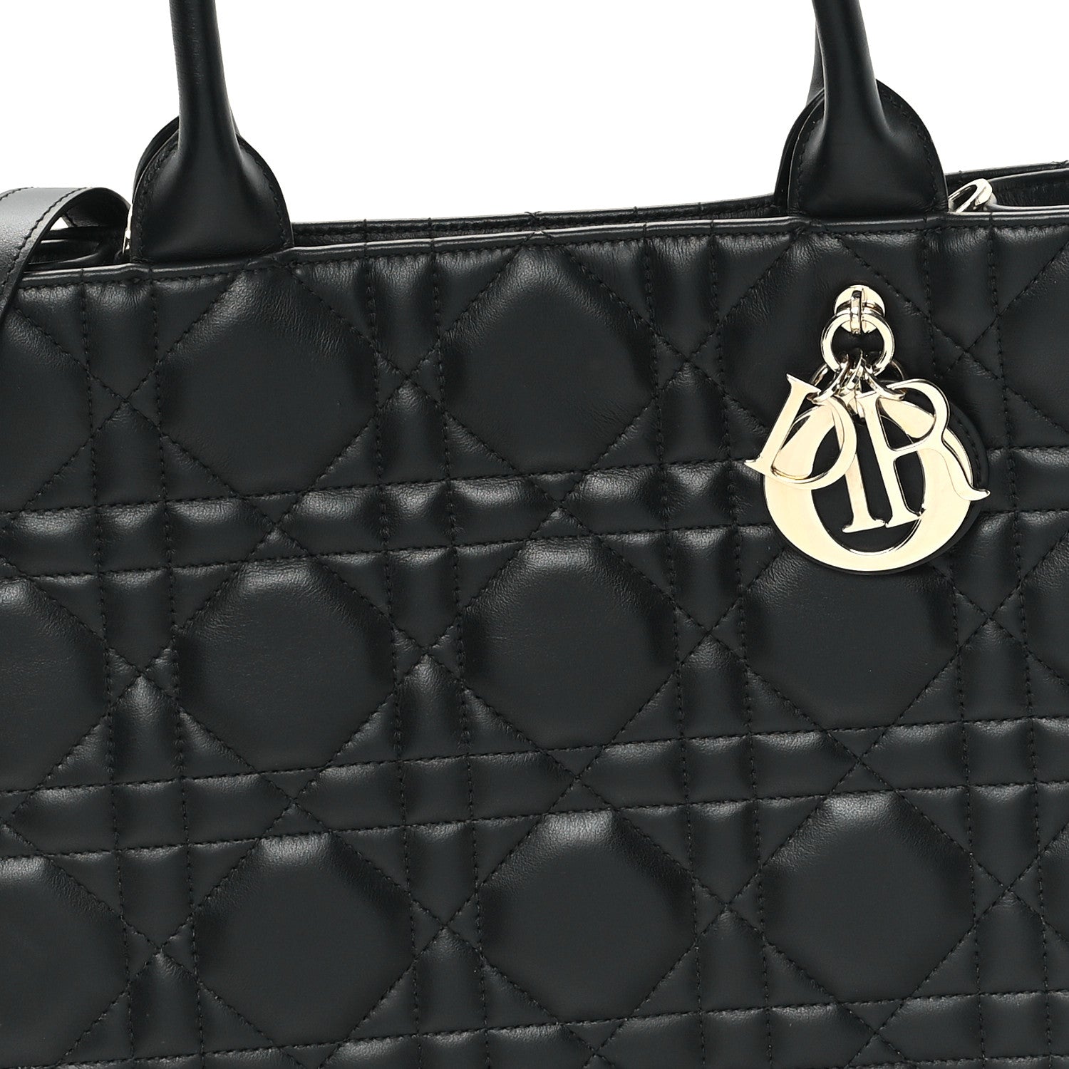 Christian Dior Calfskin Macro Cannage Medium Book Tote Black 8 of 12