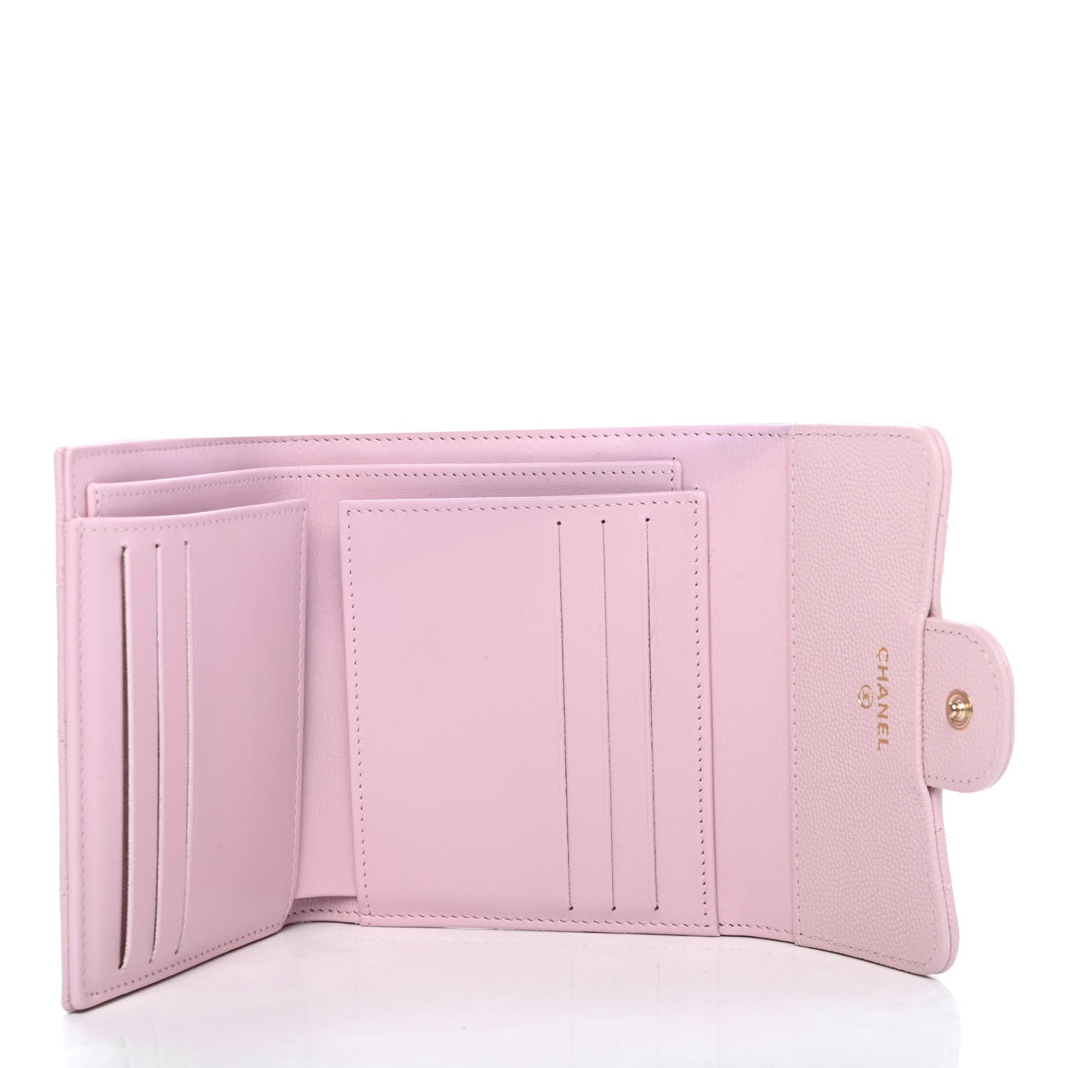Chanel Caviar Quilted Compact Flap Wallet Light Pink 4 of 4