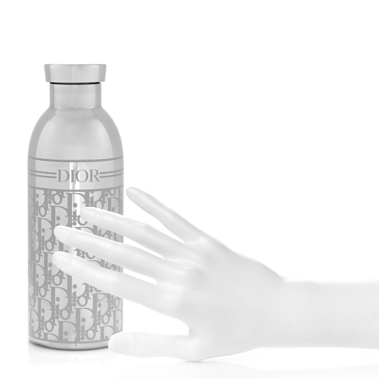 Christian Dior Oblique Stainless Steel Aqua Bottle Platinum 2 of 6