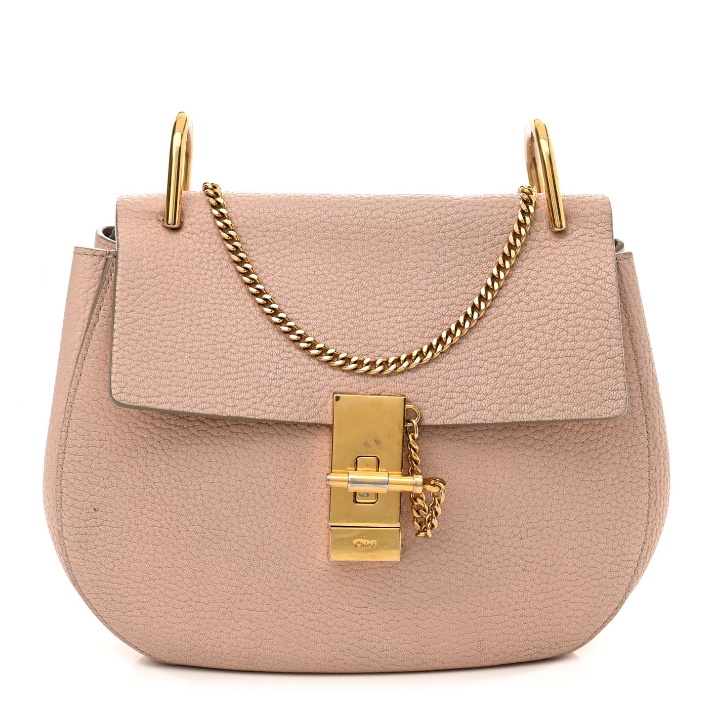 Grained Lambskin Drew Shoulder Bag Cement Pink