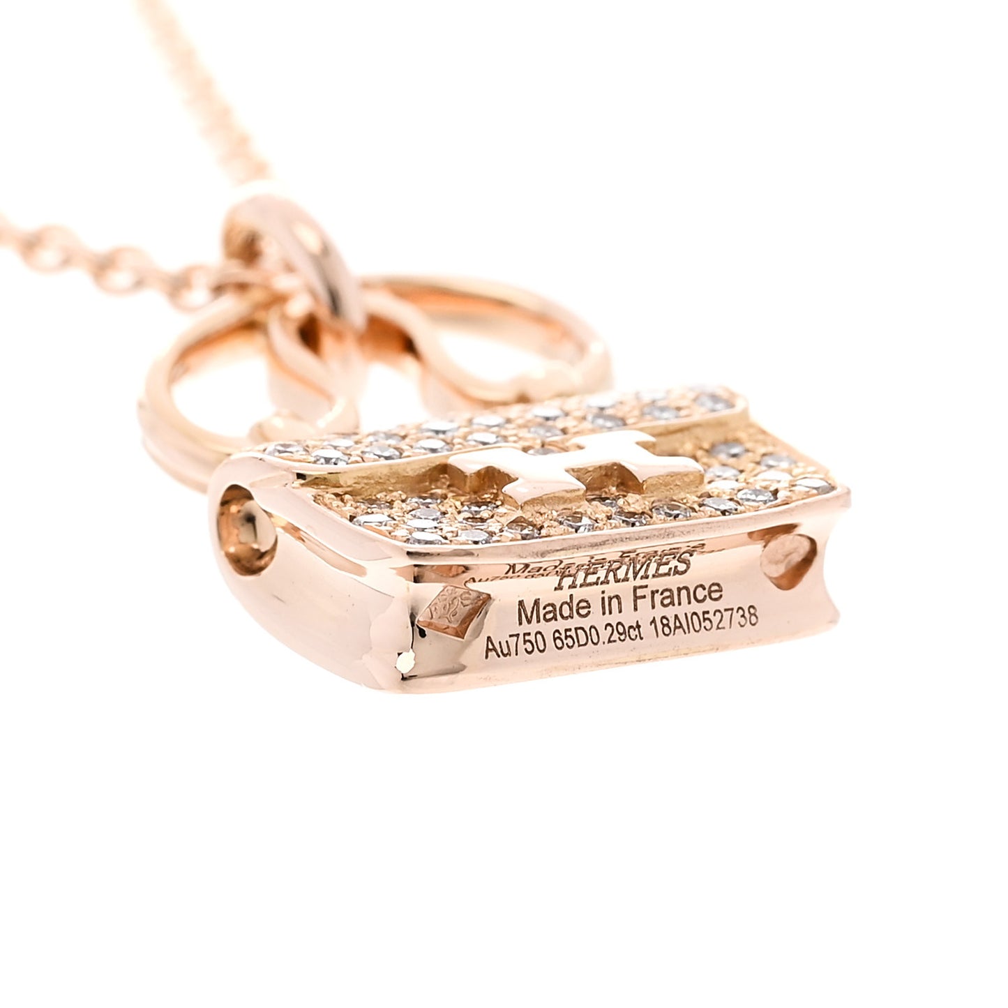 18K Rose Gold Diamond Constance Amulette Pendant Necklace