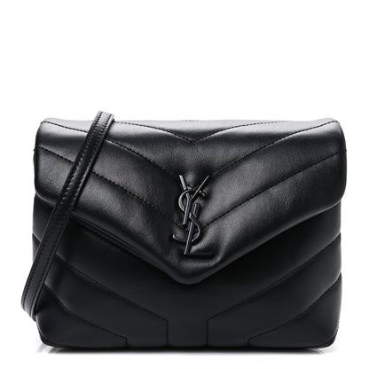 Saint Laurent Calfskin Y Quilted Monogram Monochrome Toy Loulou Crossbody Bag Black 1 of 10