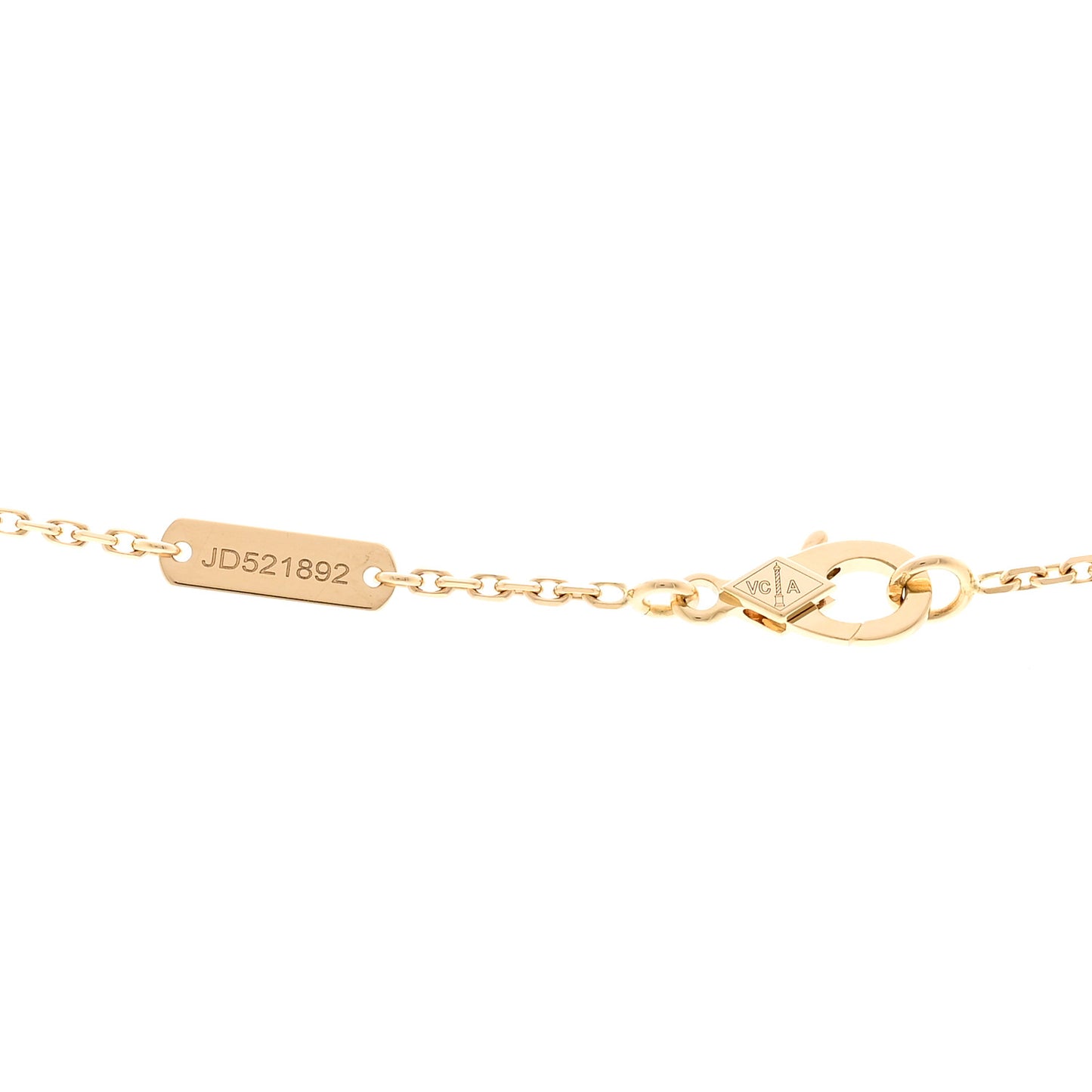 18K Yellow Gold Guilloché Vintage Alhambra Pendant Necklace