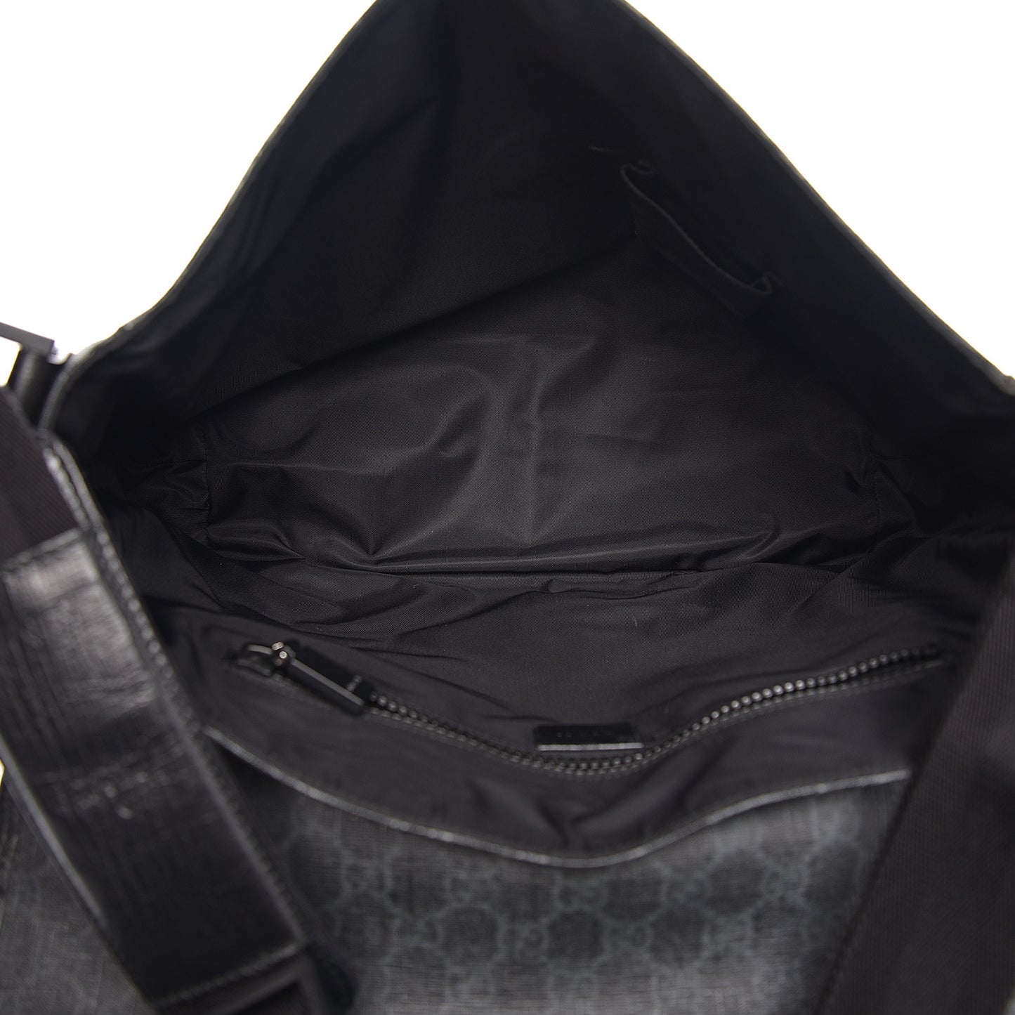 GG Plus Monogram Medium Flap Messenger Bag Black