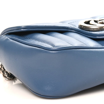 Gucci Calfskin Matelasse Aria Super Mini GG Marmont Shoulder Bag Clear Blue 9 of 10