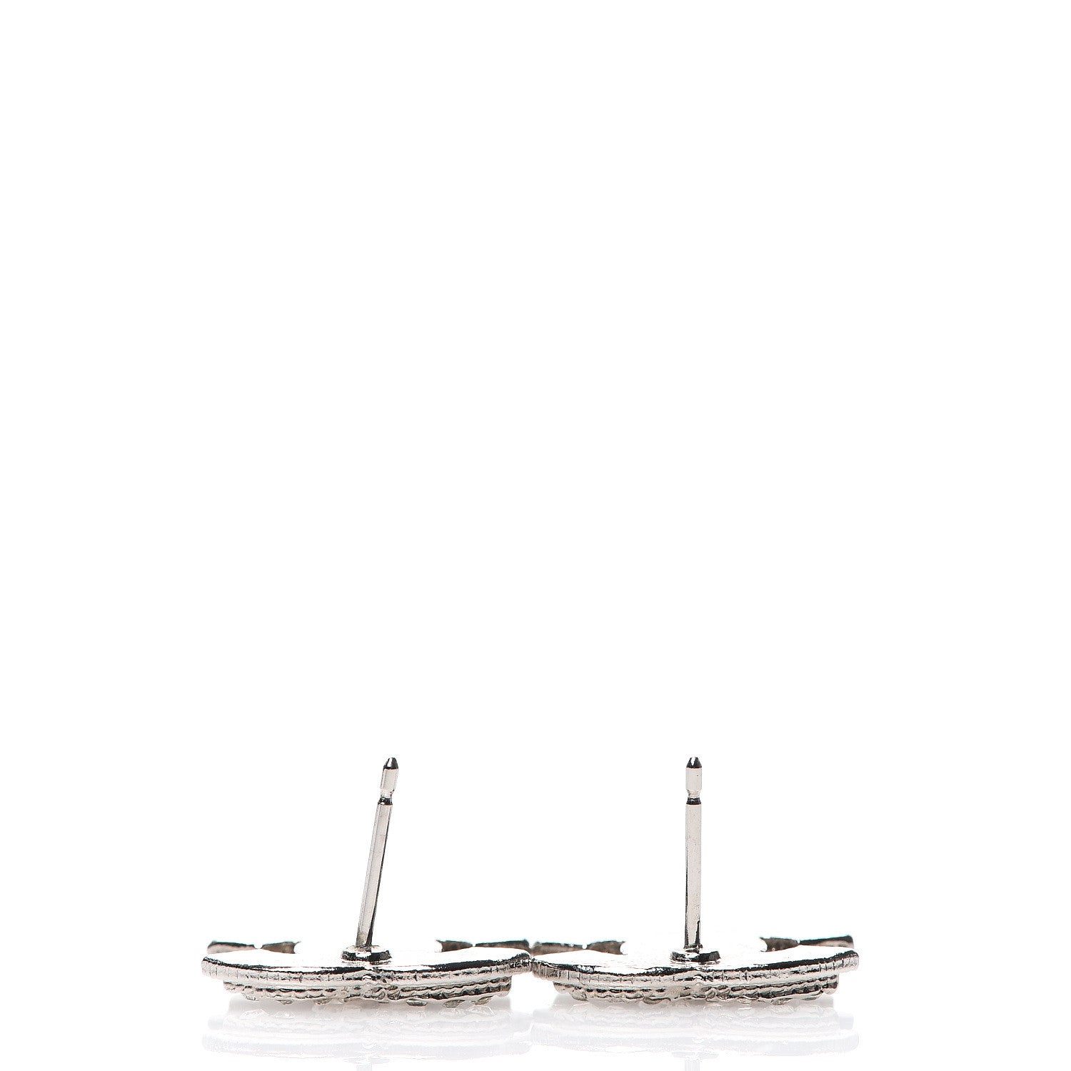 Chanel Crystal Mini Timeless CC Earrings Silver 5 of 5