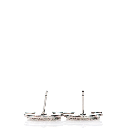 Chanel Crystal Mini Timeless CC Earrings Silver 5 of 5