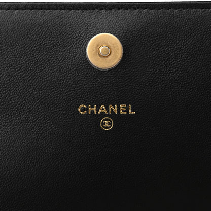 Chanel Lambskin Quilted Coco Clips Wallet On Chain WOC Black 10 of 12