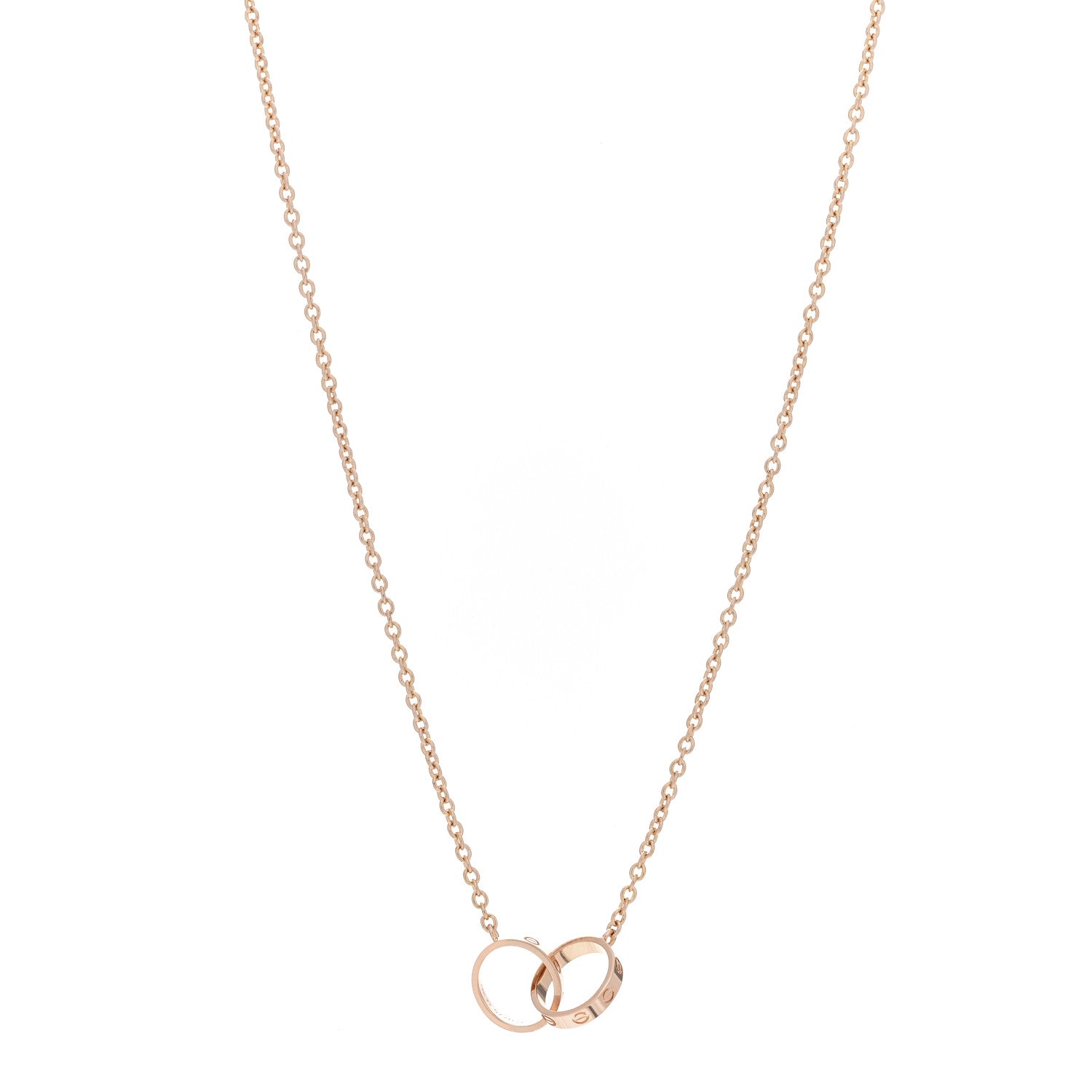 Cartier 18K Pink Gold Interlocking LOVE Necklace 1 of 5