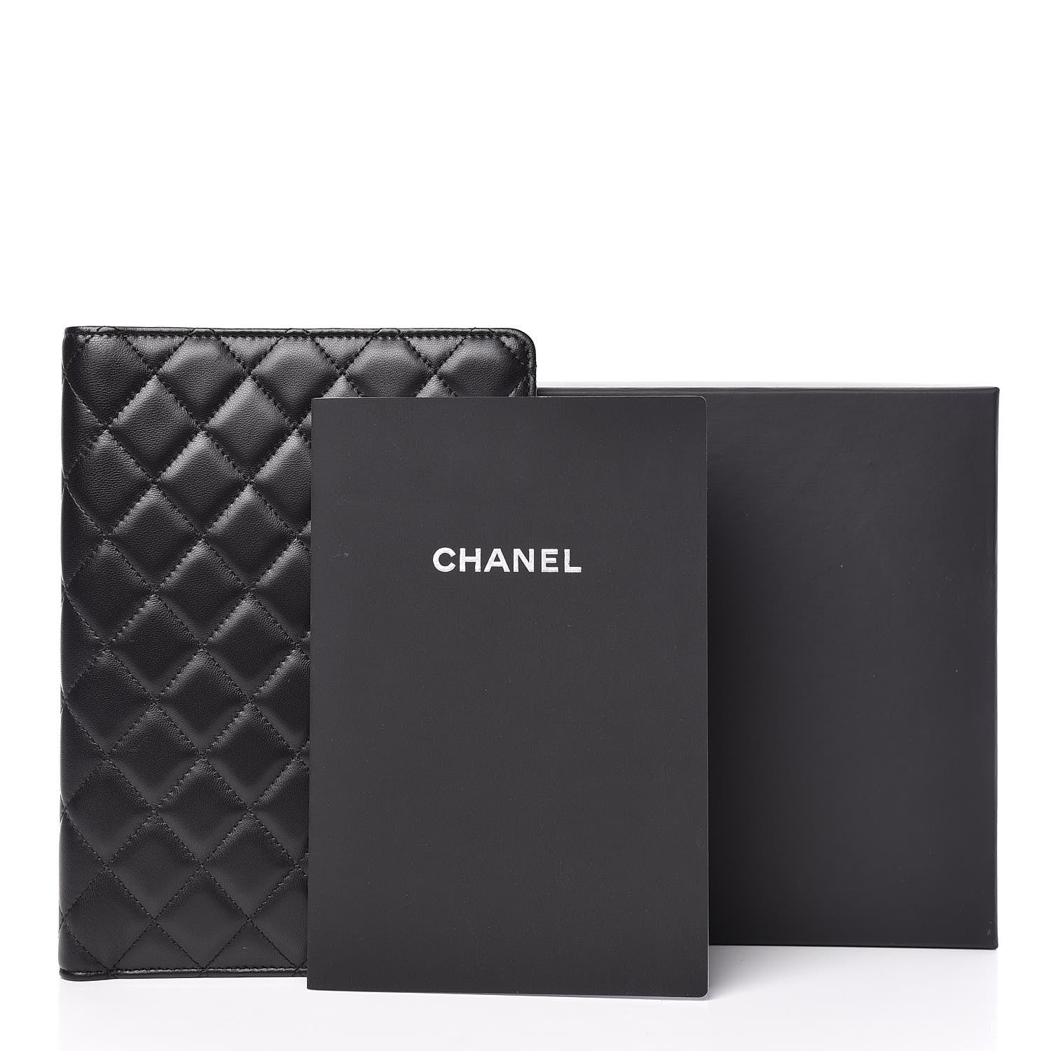 Chanel Lambskin Quilted Large Agenda Cover Black 12 of 12