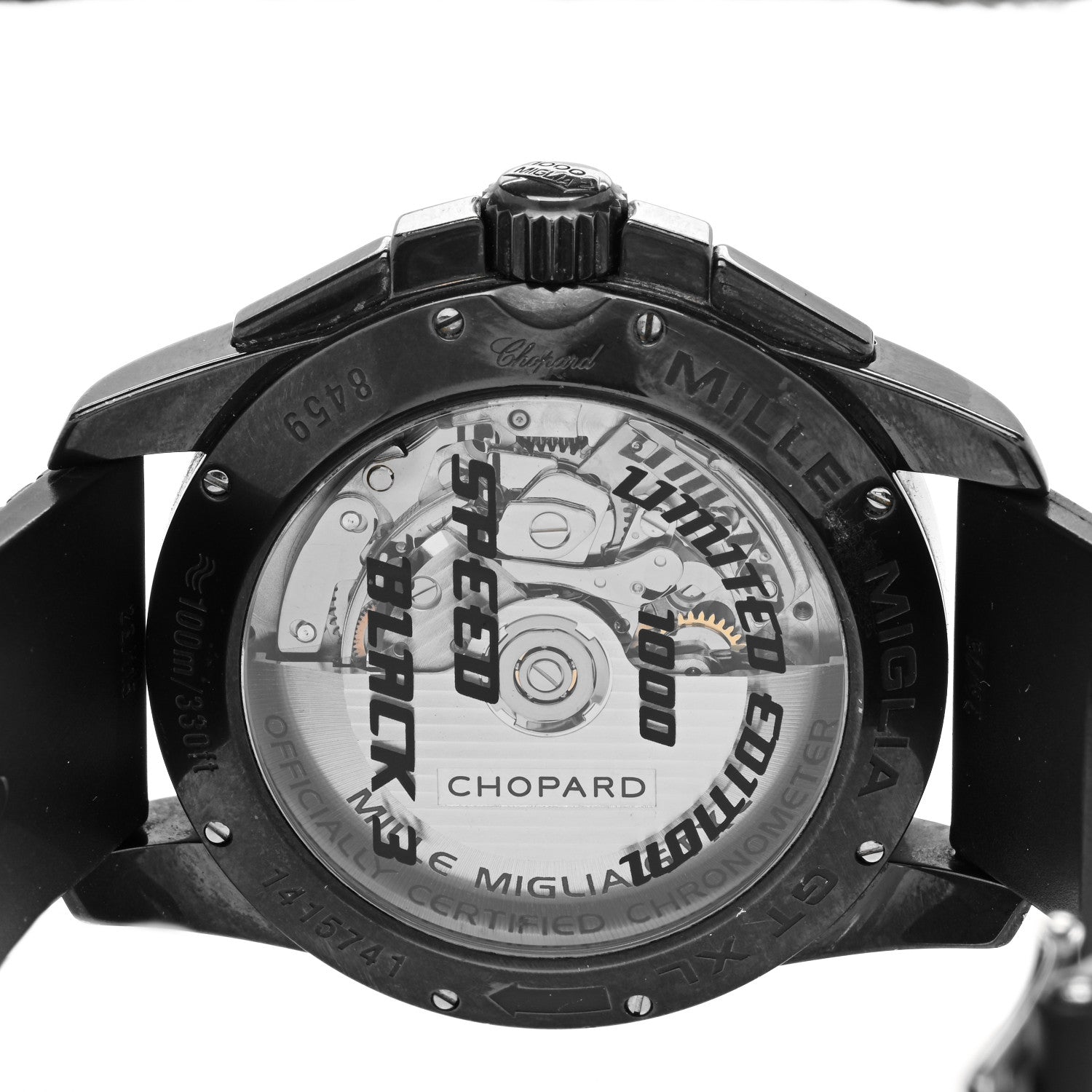Chopard DLC Stainless Steel Rubber 44mm Mille Miglia GT Limited Edition Chronograph Automatic Watch Black 4 of 4