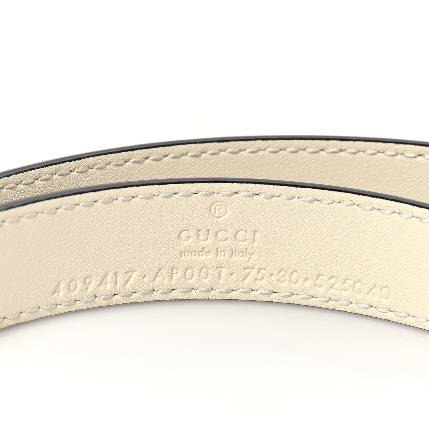 Calfskin Double G 20mm Belt 75 30 Mystic White