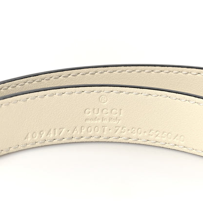 Gucci Calfskin Double G 20mm Belt 75 30 Mystic White 4 of 5