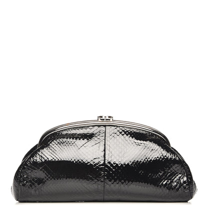 Chanel Glazed Python Timeless Clutch Black 1 of 7