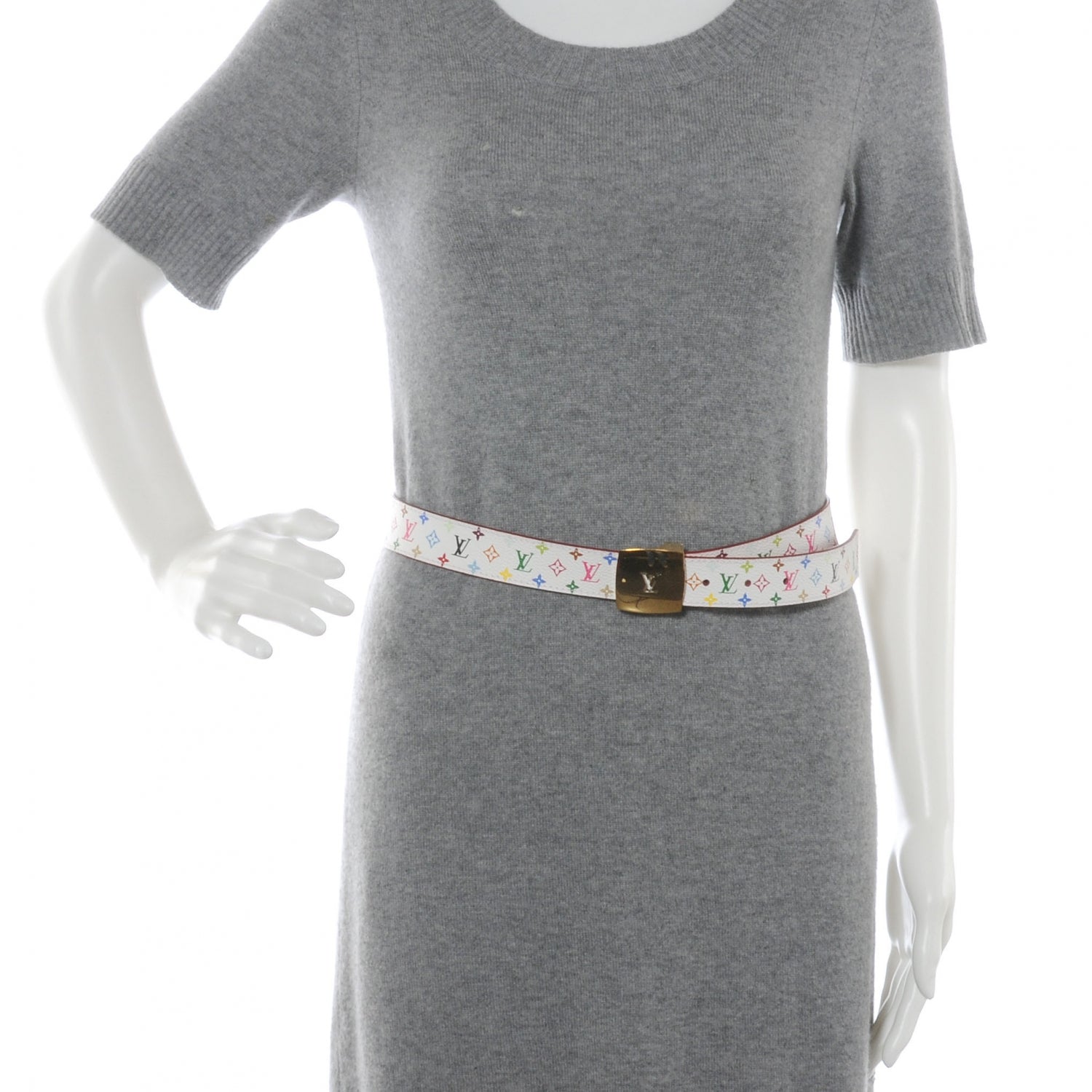 Louis Vuitton Monogram Multicolor LV Cut Reversible Belt 80 32 White 2 of 4