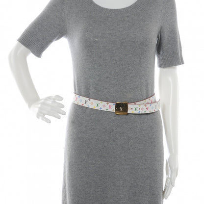 Louis Vuitton Monogram Multicolor LV Cut Reversible Belt 80 32 White 2 of 4