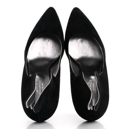 Hermes Suede Goatskin Victoire 90 Pumps 38 Black 2 of 9