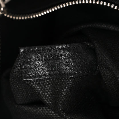 Saint Laurent Linen Calfskin Rive Gauche North South Tote White Black 7 of 10
