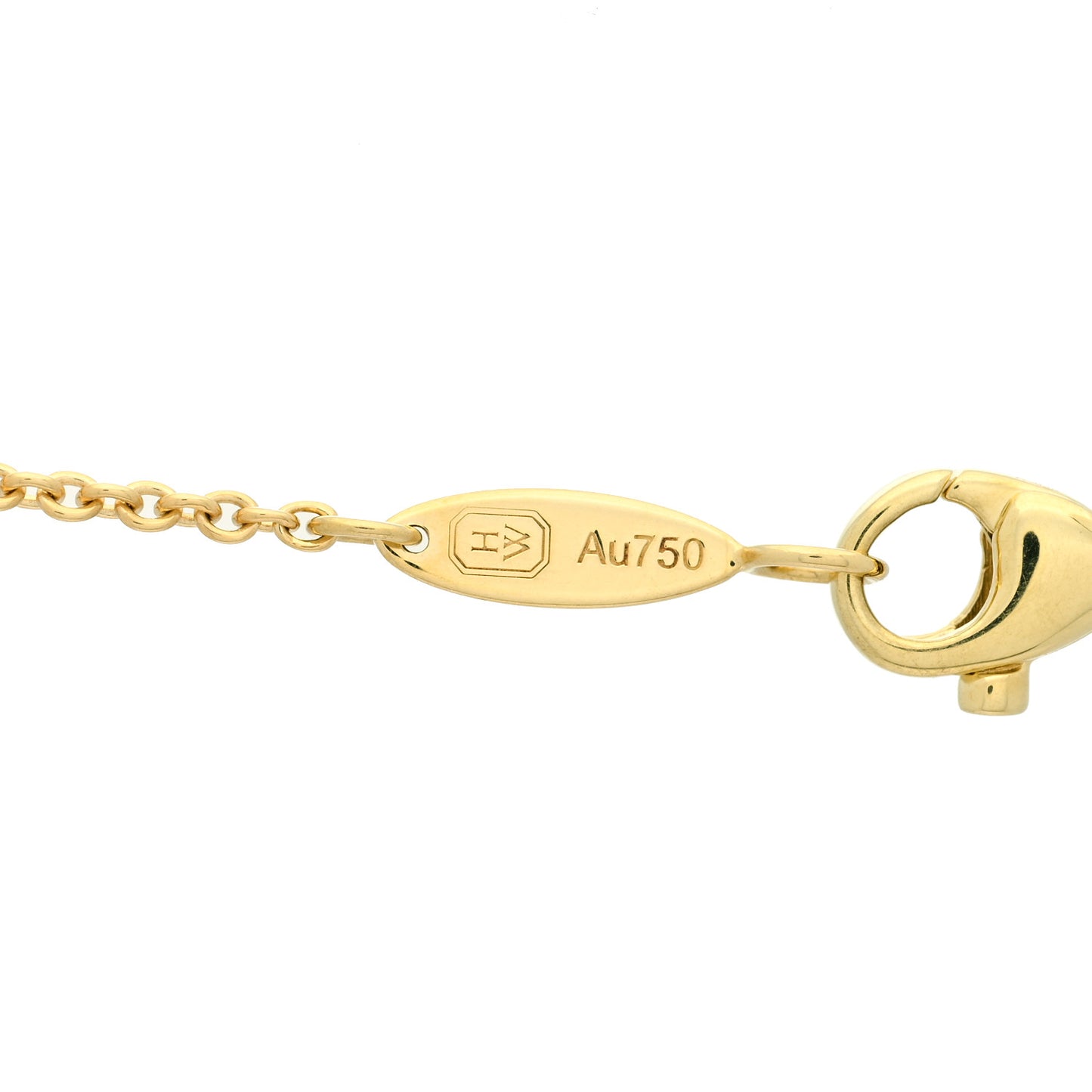 18K Yellow Gold Diamond HW Logo Full Pave Pendant Necklace