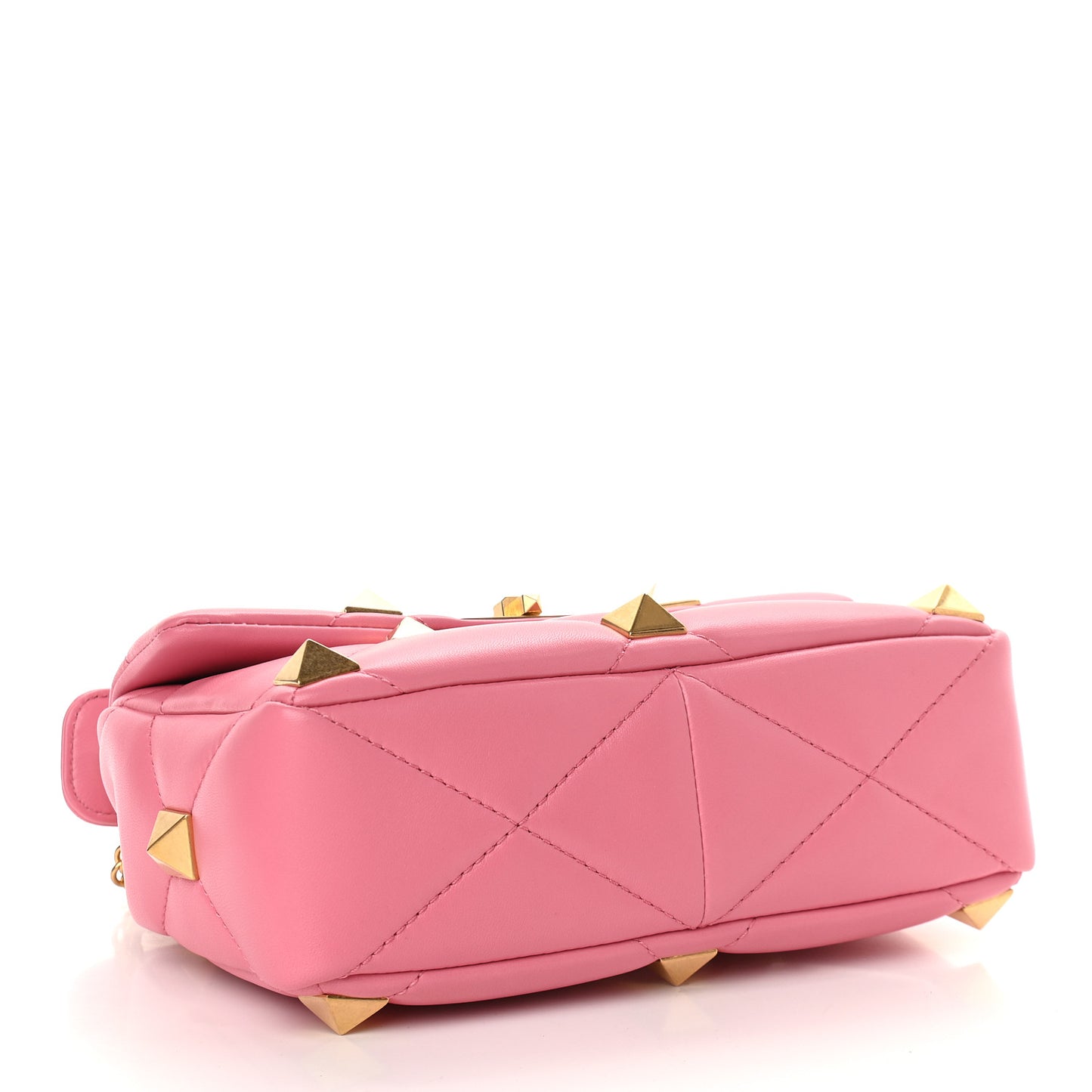Nappa Medium Roman Stud Shoulder Bag Flamingo Pink