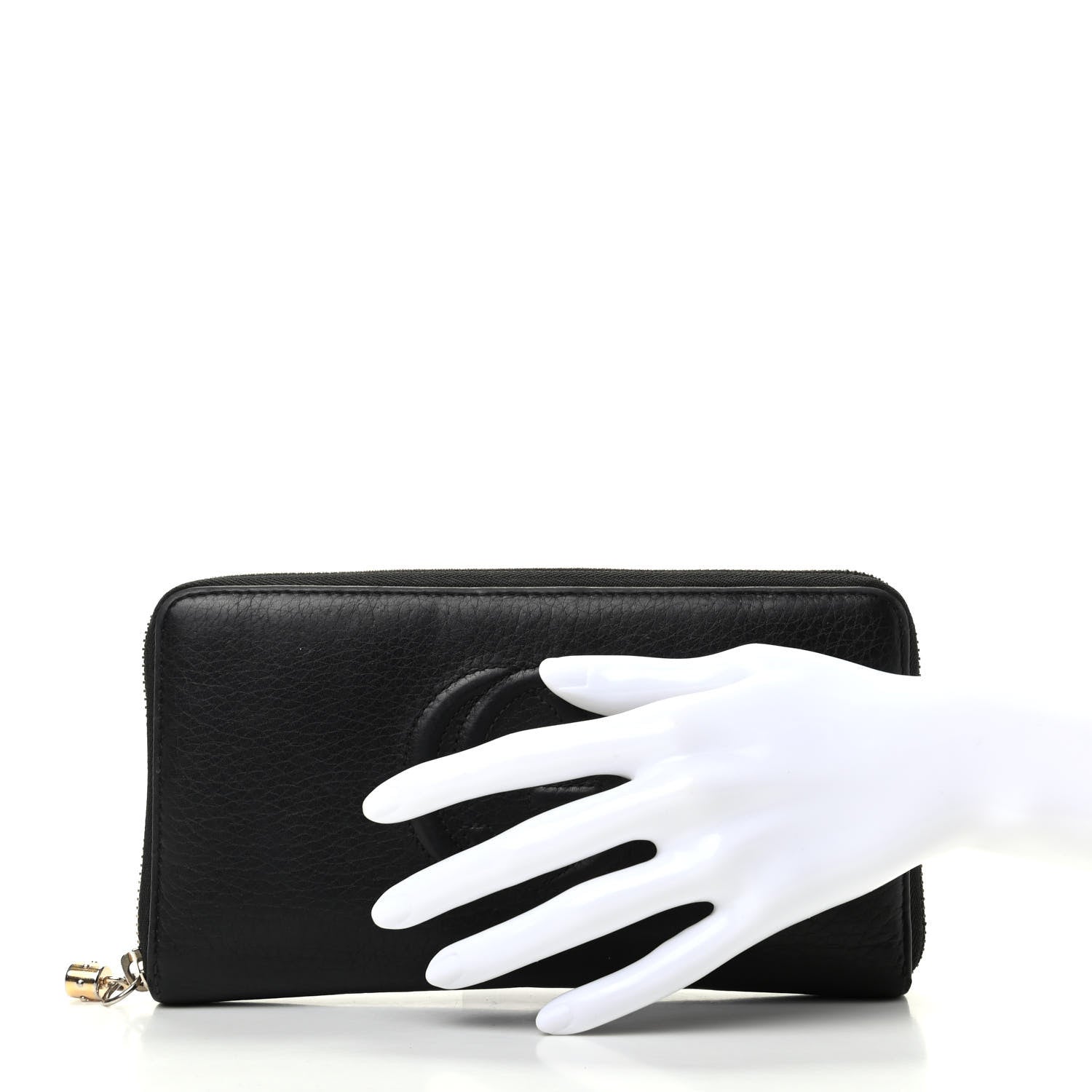 Gucci Pebbled Calfskin Soho Zip Around Wallet Black 2 of 12