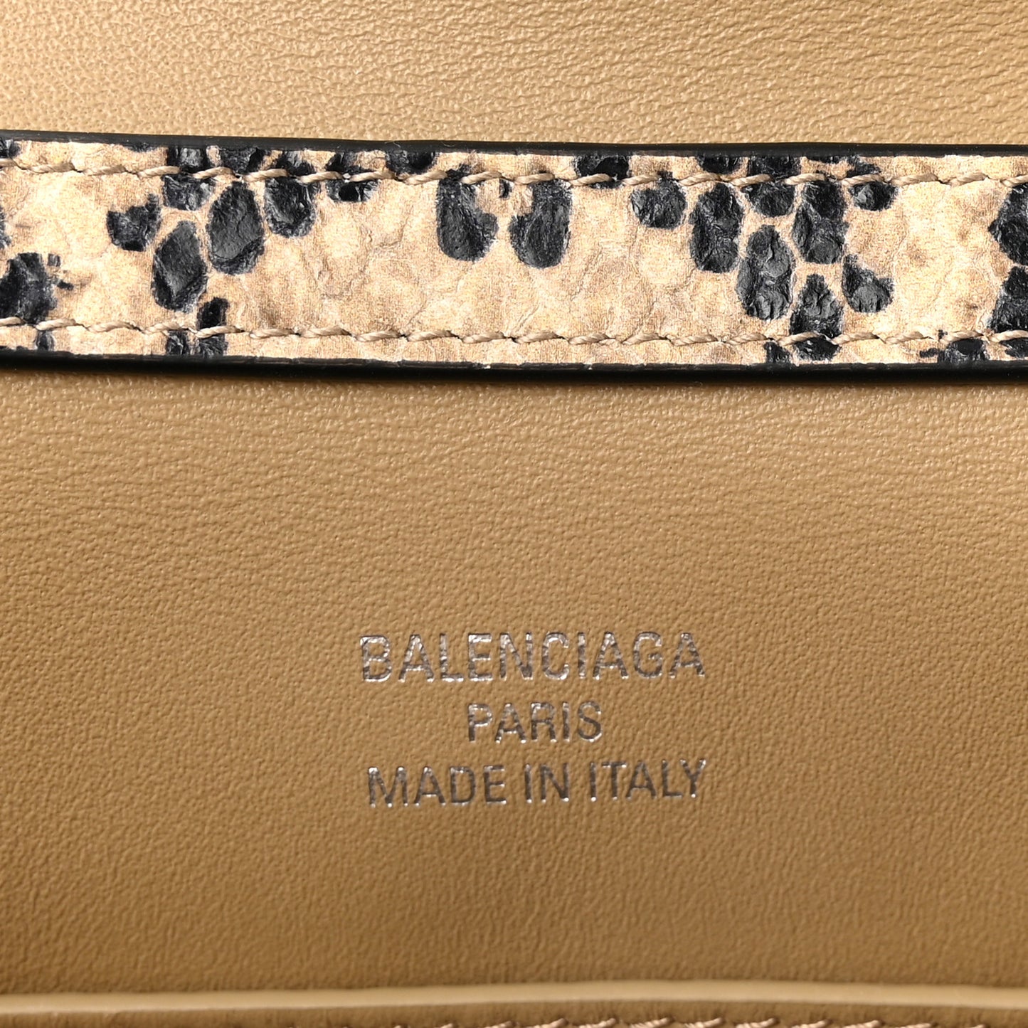 Python Embossed Calfskin Mini Rodeo Top Handle Handbag Natural