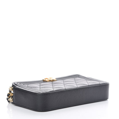 Chanel Caviar Quilted Small Boy Clutch With Chain Black 4 of 12