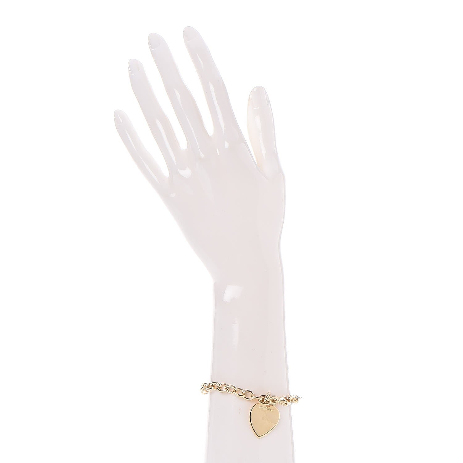 Tiffany 18K Yellow Gold Heart Tag Charm Bracelet 2 of 6
