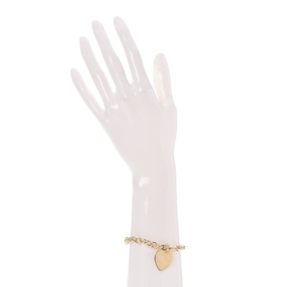Tiffany 18K Yellow Gold Heart Tag Charm Bracelet 2 of 6