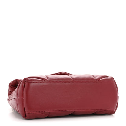 Saint Laurent Lambskin Quilted Toy Loulou Puffer Monogram Chain Satchel Red 4 of 15