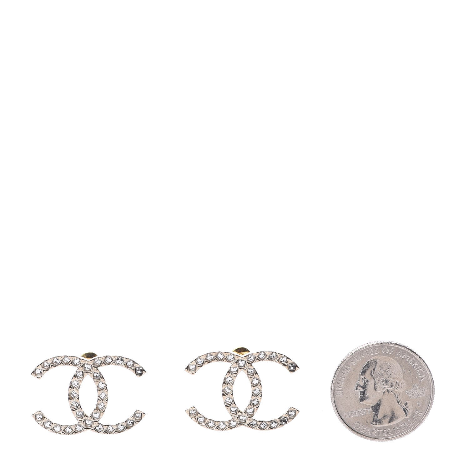 Chanel Baguette Crystal High Society CC Earrings Gold 2 of 5