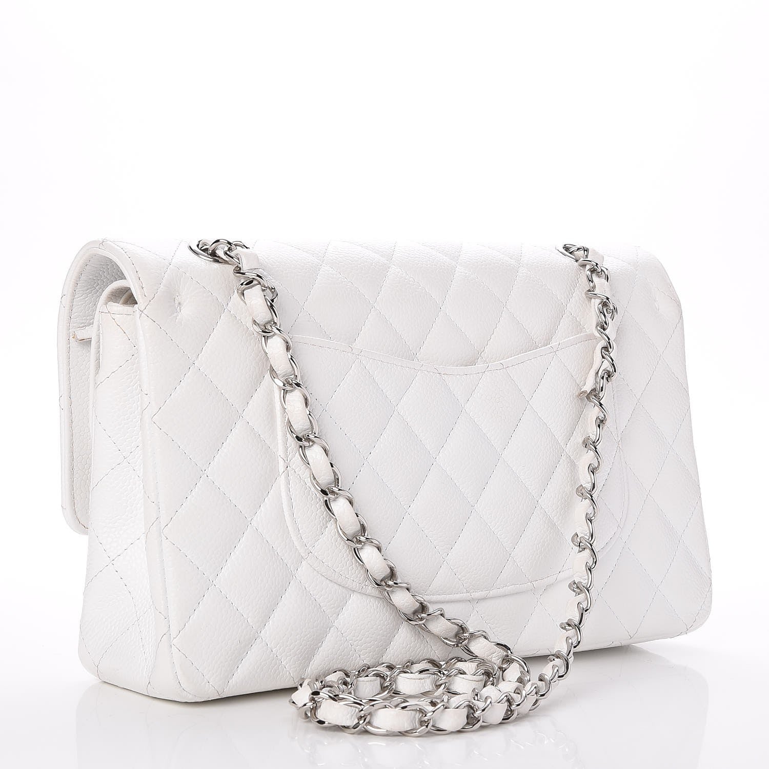 Chanel Caviar Quilted Medium Double Flap White 4 of 11