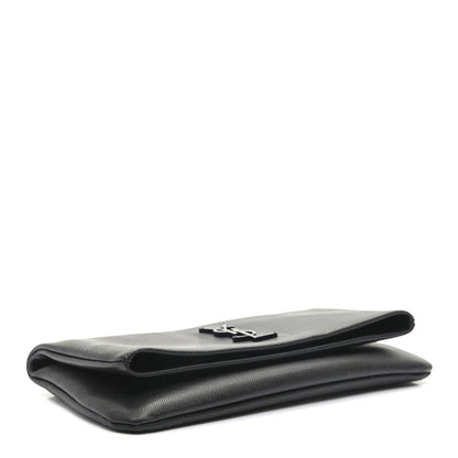 Saint Laurent Grain De Poudre West Hollywood Monogram Fold Over Clutch Black 4 of 8