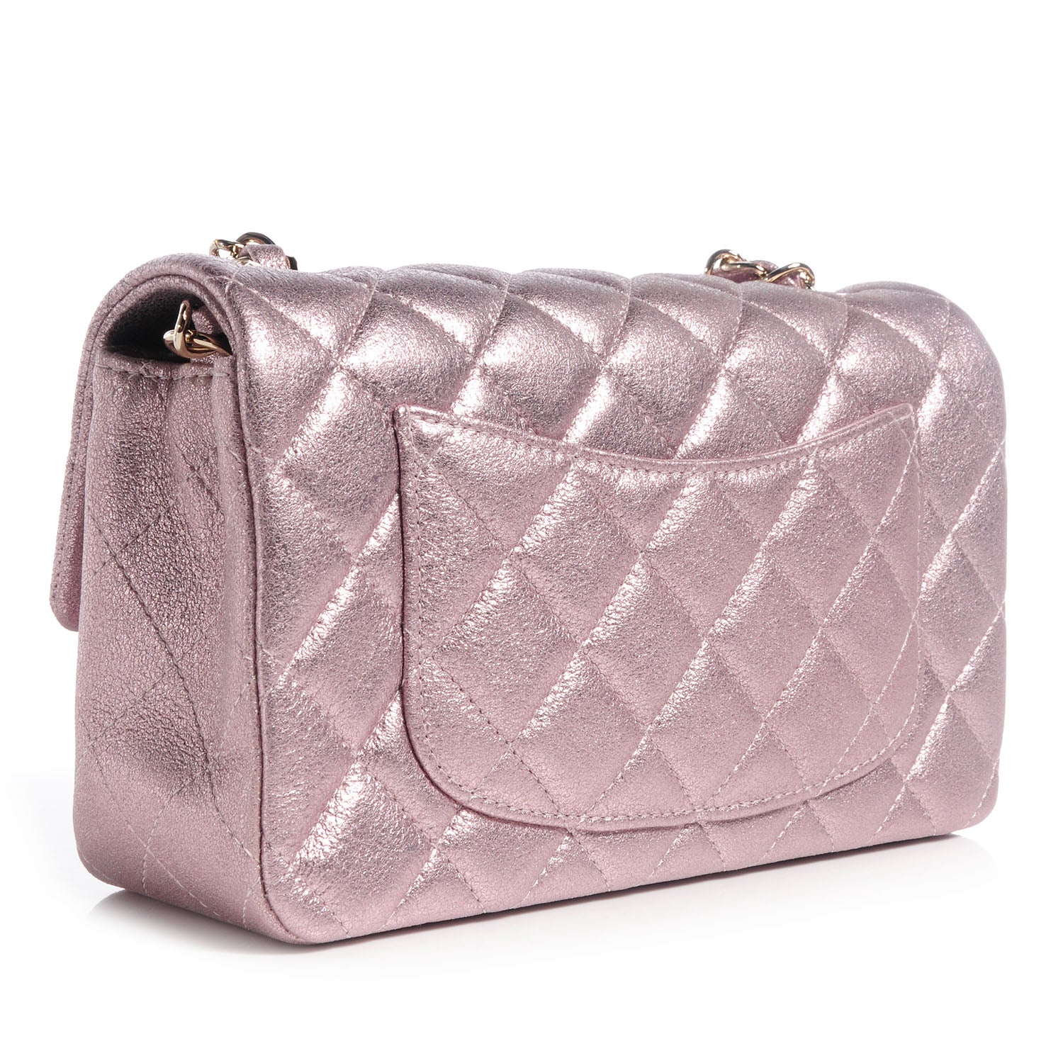 Chanel Metallic Goatskin Quilted Mini Flap Pink 3 of 8