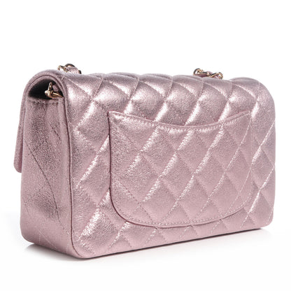 Chanel Metallic Goatskin Quilted Mini Flap Pink 3 of 8