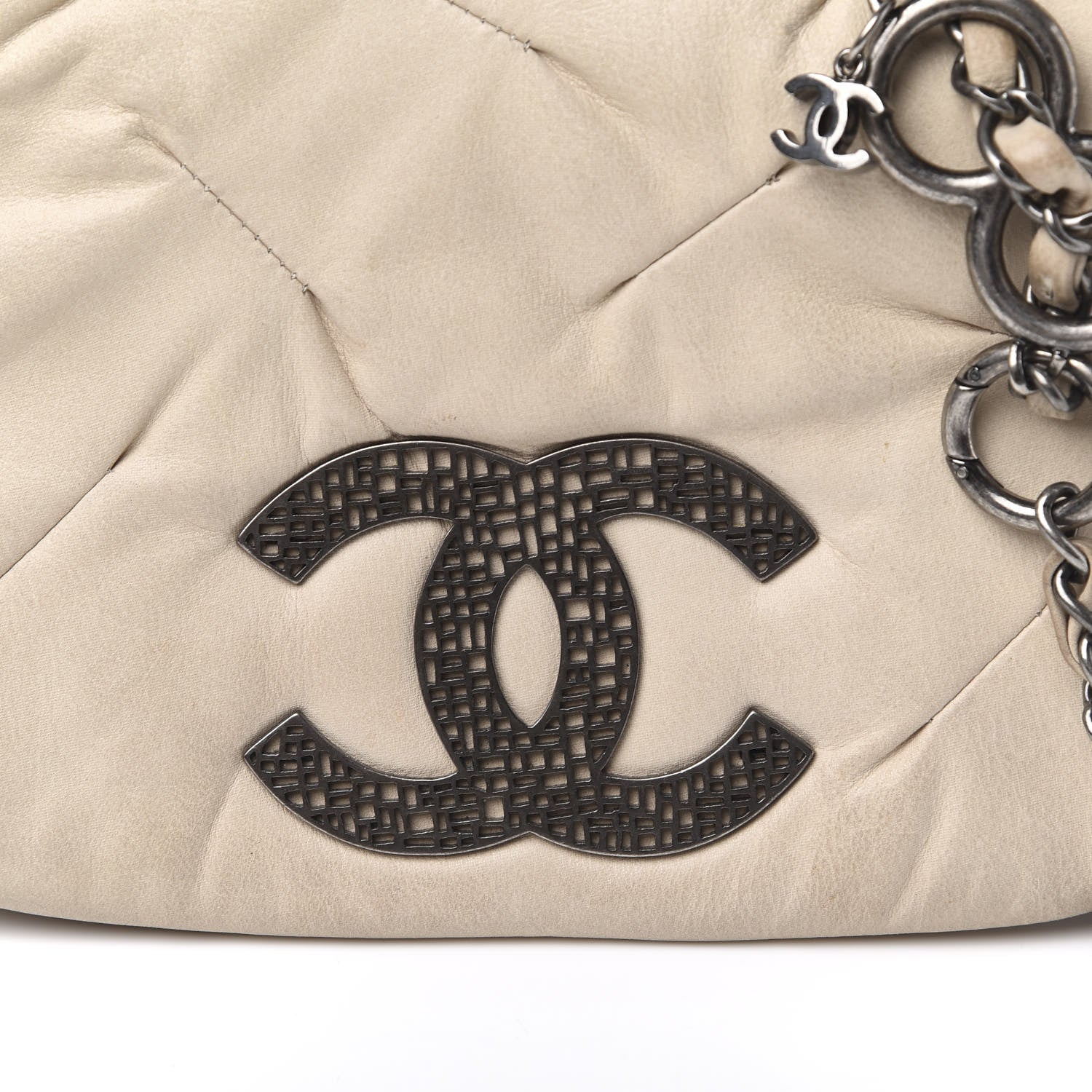 Chanel Iridescent Calfskin Glint Flap Beige 12 of 12