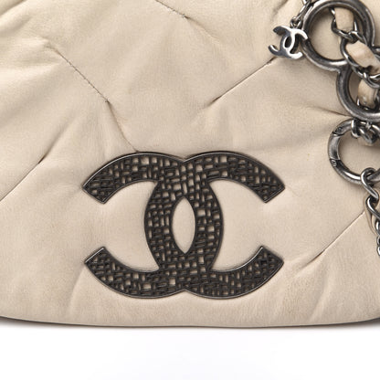 Chanel Iridescent Calfskin Glint Flap Beige 12 of 12